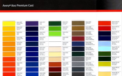 Autódekoráció avery 700 színskála